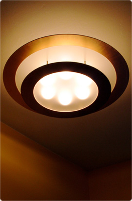 GoldRings, Deckenleuchte, Unikat 2004 form-al